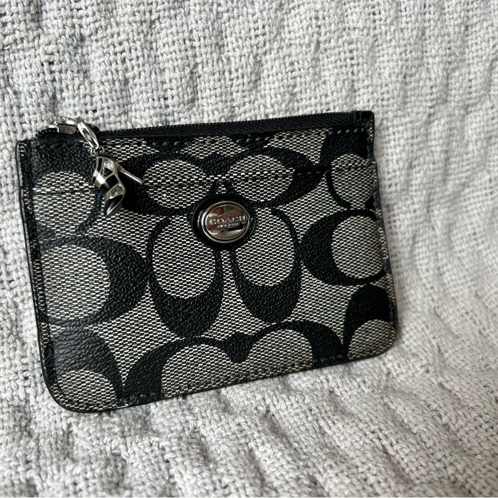 Coach Black and Gray Card Holder